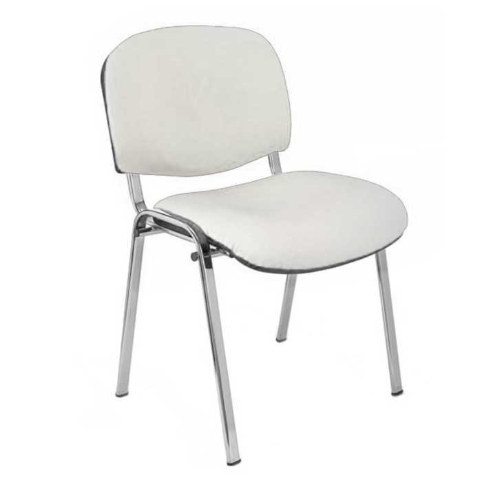 Silla confidente ISO, sin brazos, tapizado tela o polipiel, patas cromadas