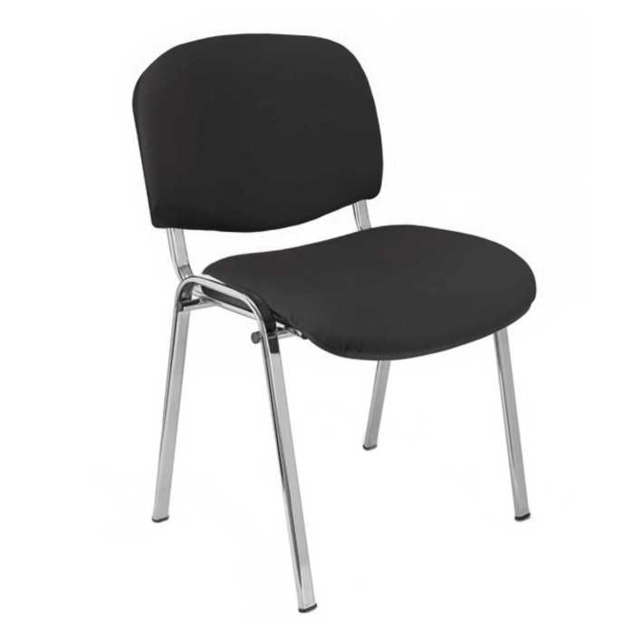 Silla confidente ISO, sin brazos, tapizado tela o polipiel, patas cromadas