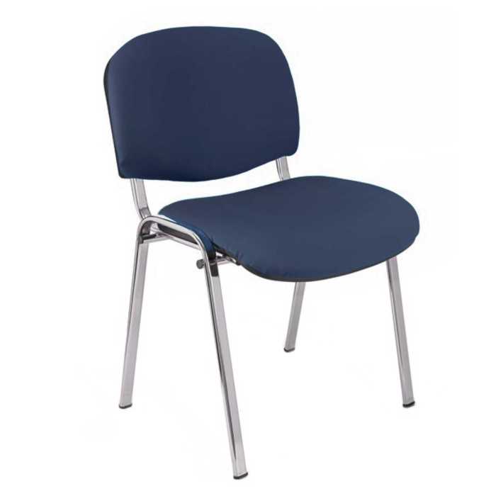 Silla confidente ISO, sin brazos, tapizado tela o polipiel, patas cromadas