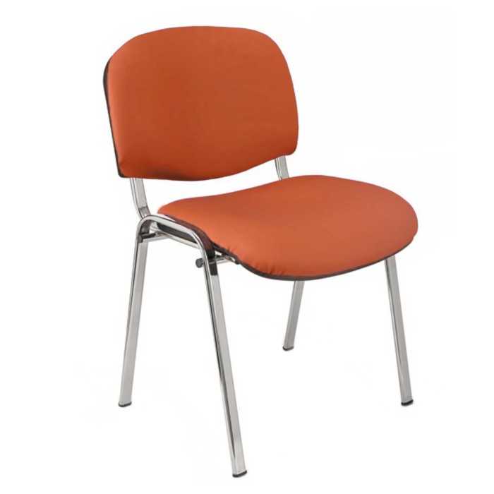 Silla confidente ISO, sin brazos, tapizado tela o polipiel, patas cromadas