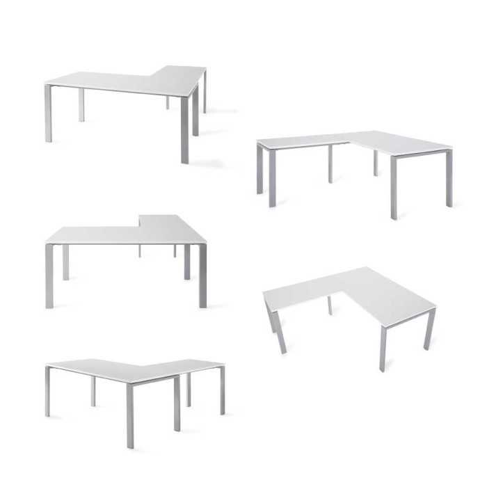 Mesa de oficina PORTICO + ala izquierda, estructura metálica