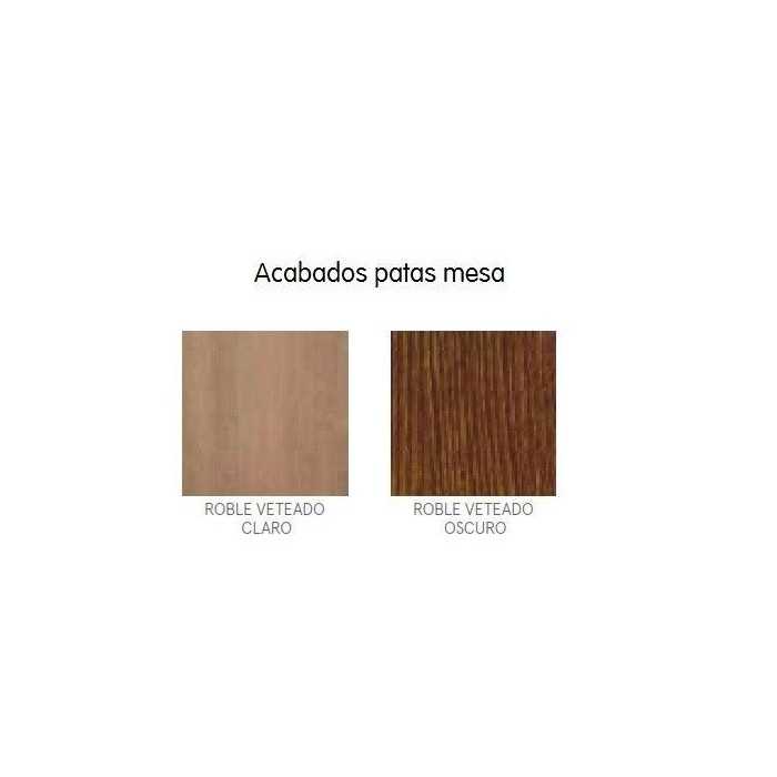 Mesa de cristal NERJA, estructura 4 patas de madera de roble, medida 120x70 cm