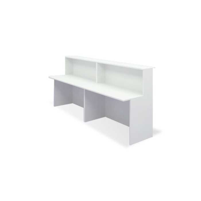 Mostrador de recepción recto BASIC, color blanco, ancho total 240 cm