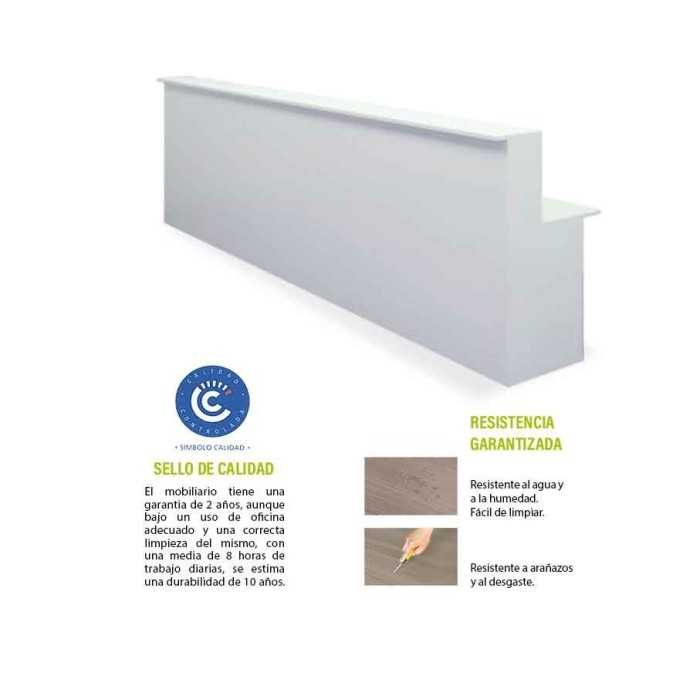 Mostrador de recepción BASIC 360 cm, color blanco