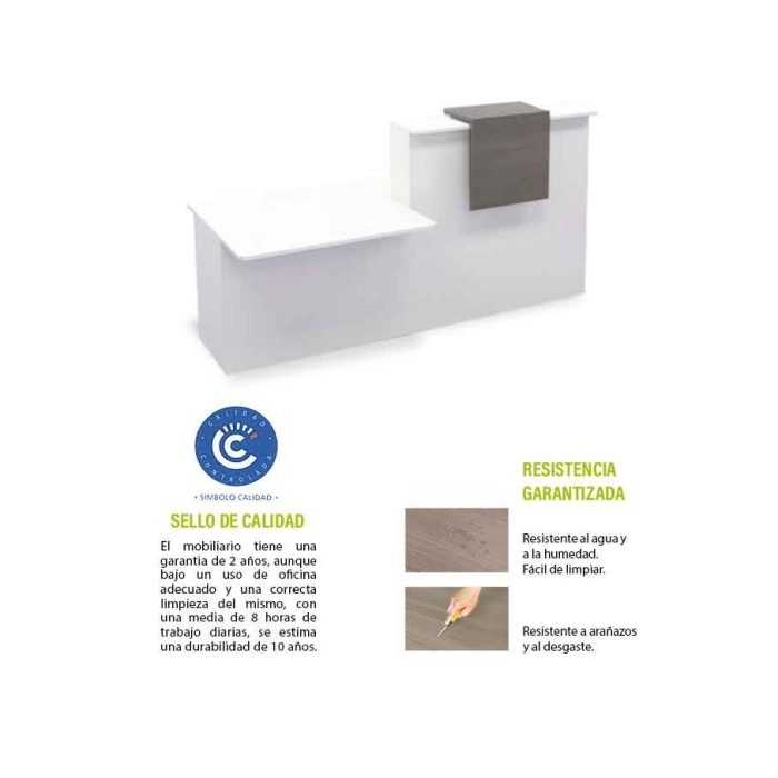 Mostrador recepción módulo recto izquierda + minusválidos SERIE BASIC con sobremostrador