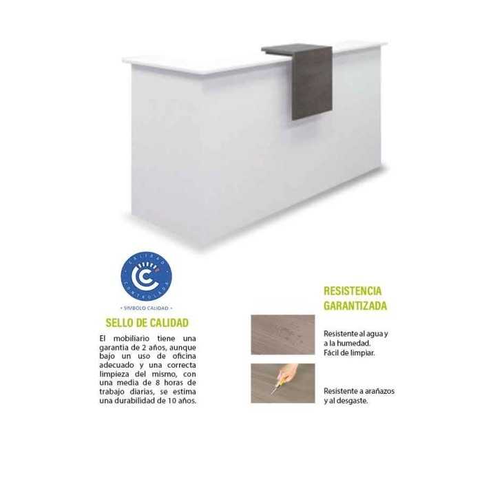 Mostrador recepción + sobremostrador BASIC 240 cm terminación derecha