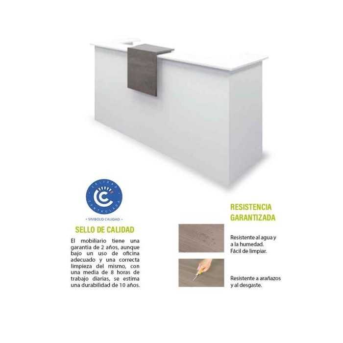 Mostrador recepción + sobremostrador BASIC 240 cm terminación izquierda