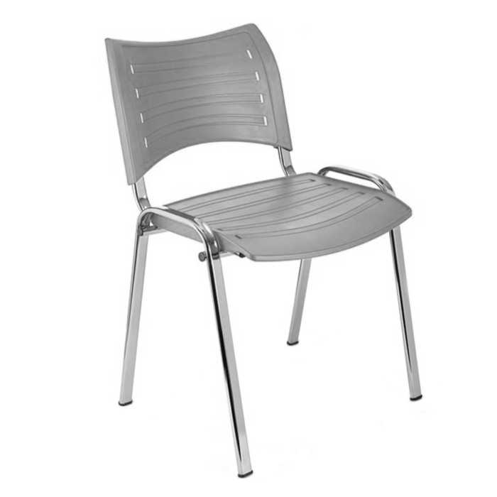Silla confidente de plástico ISO Smart, patas cromadas