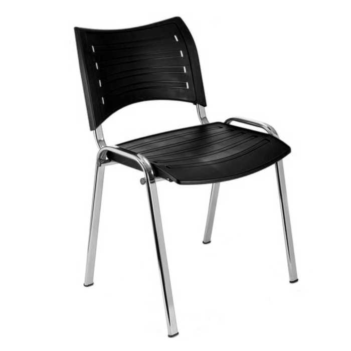 Silla confidente de plástico ISO Smart, patas cromadas