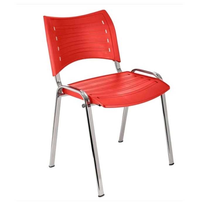 Silla confidente de plástico ISO Smart, patas cromadas