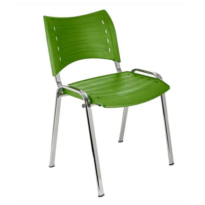 Silla confidente de plástico ISO Smart, patas cromadas