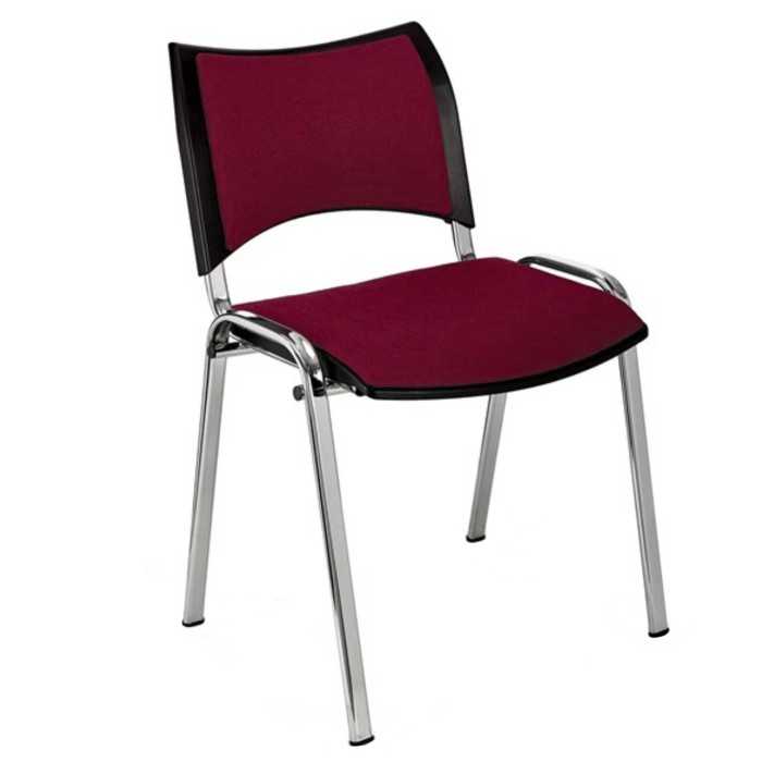 Silla confidente ISO Smart Tapizada, patas cromadas