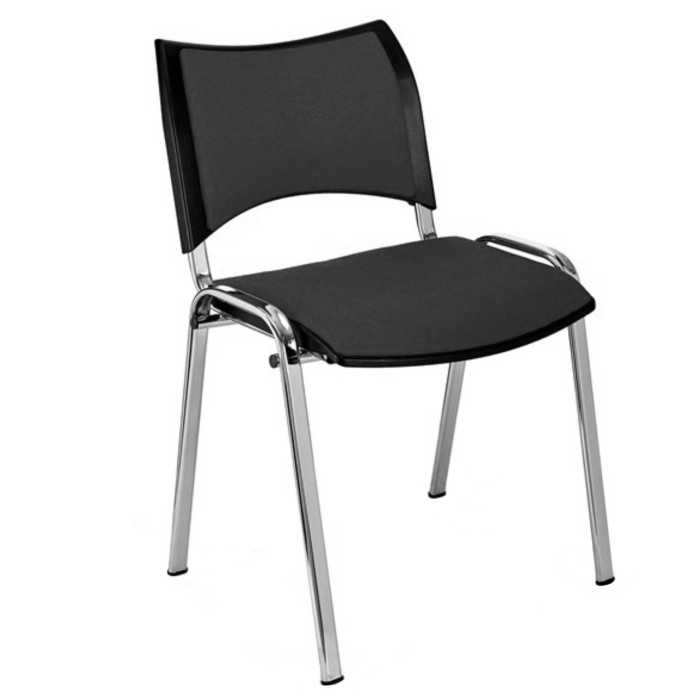 Silla confidente ISO Smart Tapizada, patas cromadas
