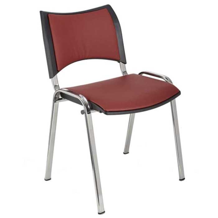 Silla confidente ISO Smart Tapizada, patas cromadas