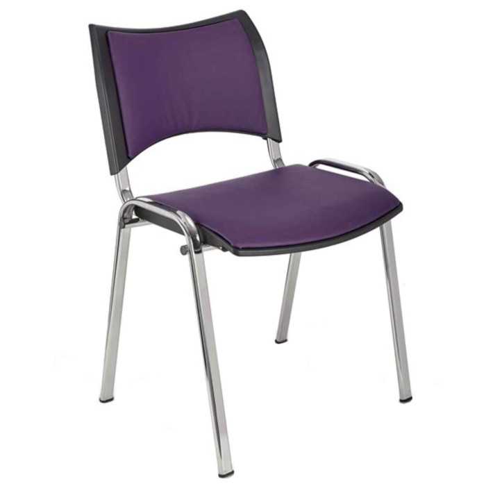 Silla confidente ISO Smart Tapizada, patas cromadas