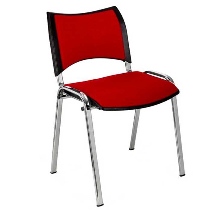 Silla confidente ISO Smart Tapizada, patas cromadas