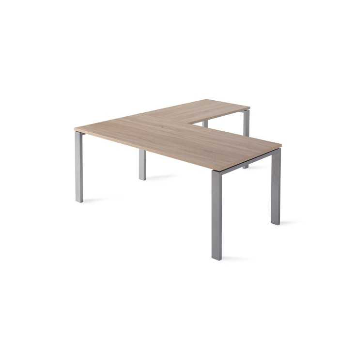 Mesa de oficina PORTICO + ala derecha, estructura metálica
