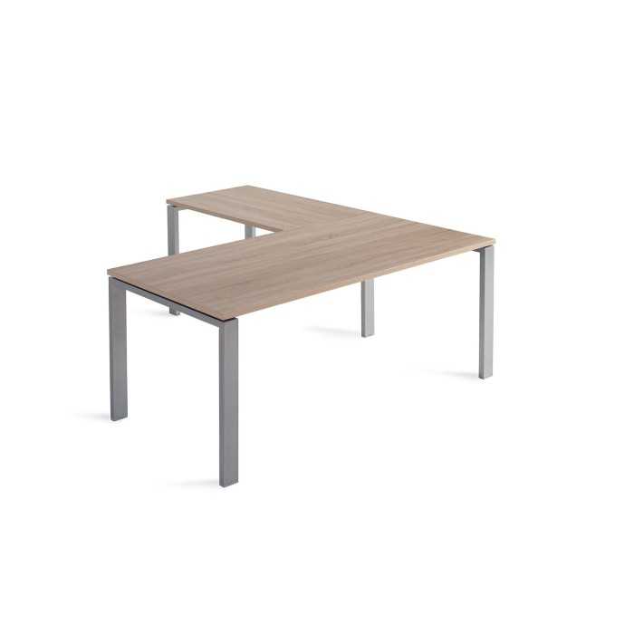 Mesa de oficina PORTICO + ala izquierda, estructura metálica