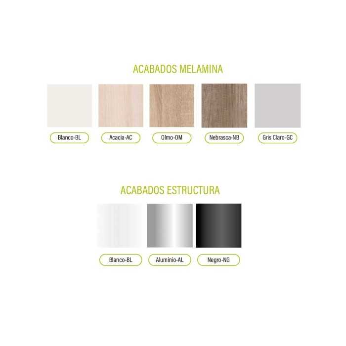 Mesa de oficina PORTICO + ala izquierda, estructura metálica