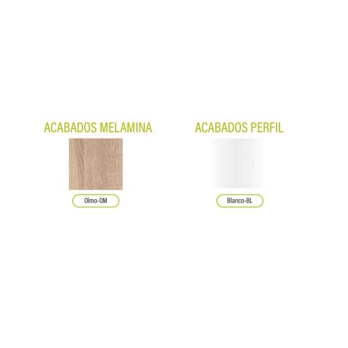 Mesa de despacho recta OMEGA color olmo y marco lateral DM blanco, 180-200 cm