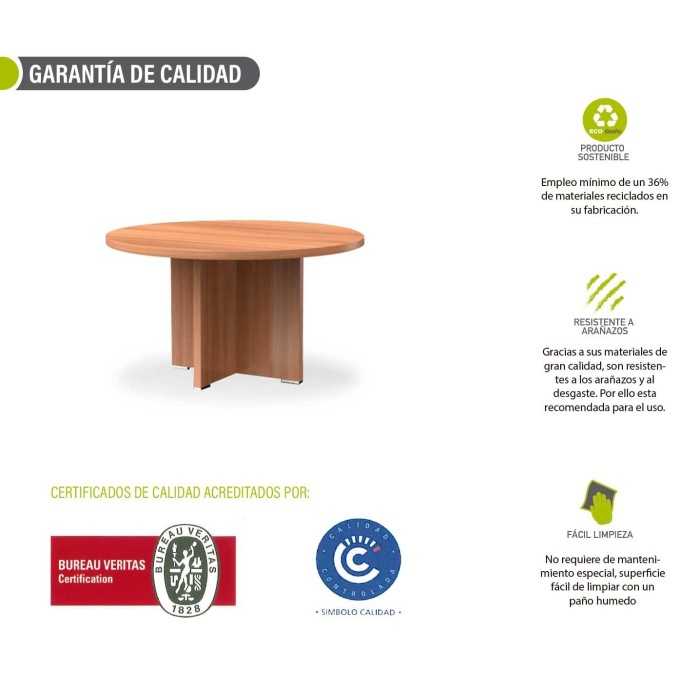 Mesa de reunión, KARINA, circular, diámetro 130 cm, melamina