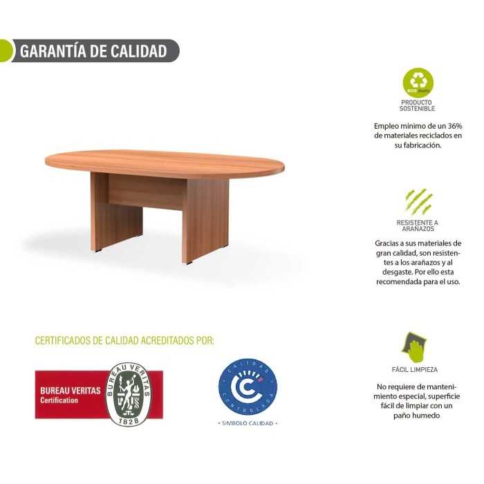 Mesa de reunión, KARINA, ovalada, medida 250x120 cm