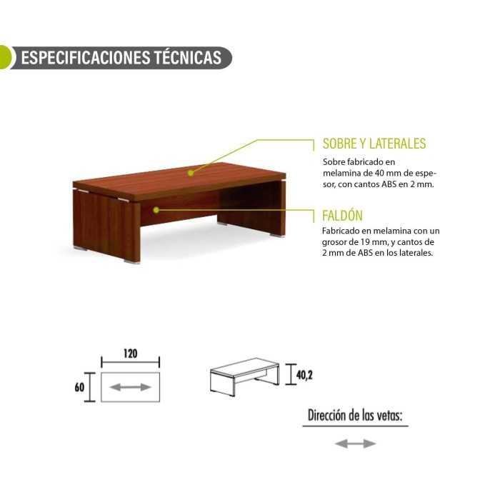 Mesa sala de espera KARINA, rectangular, medida 120x60 cm