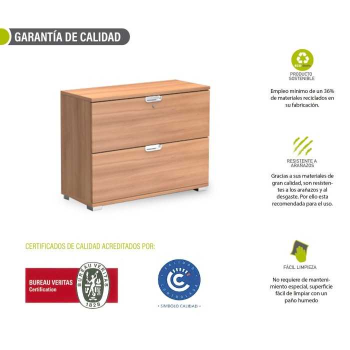 Armario de oficina, KARINA, bajo, cajones archivador, altura 76,6 cm
