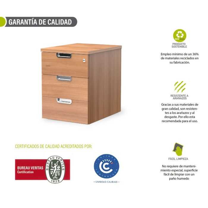 Cajonera de oficina, KARINA, 3 cajones, ruedas no visibles, monocolor