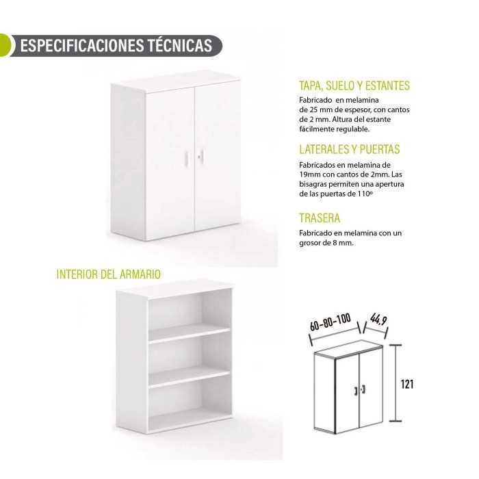 Armario de oficina medio con puertas serie OH Office