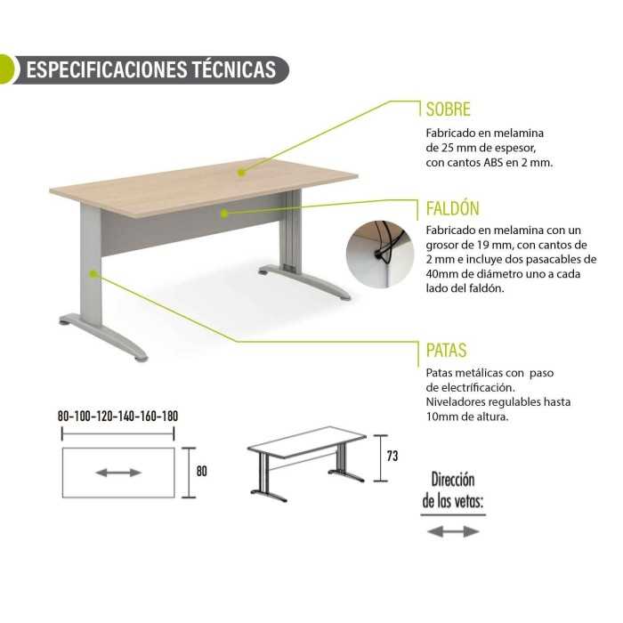 Mesa de oficina serie TONO T2