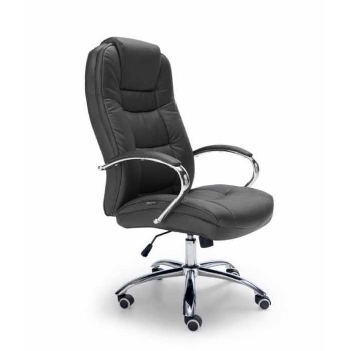 Sillón de oficina TOLEDO acolchado de gran grosor en ecopiel, base de aluminio, polipiel blanco