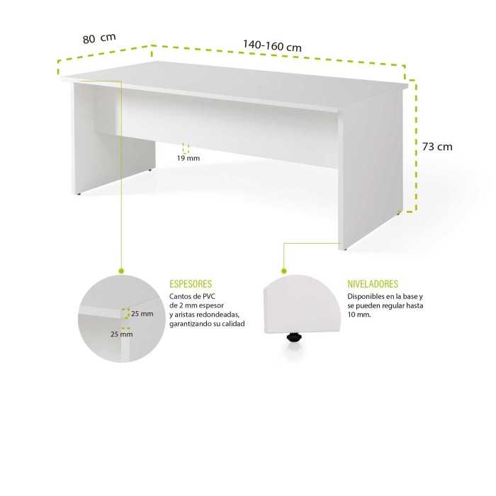 Mesa de oficina Serie COLOR acabado Blanco