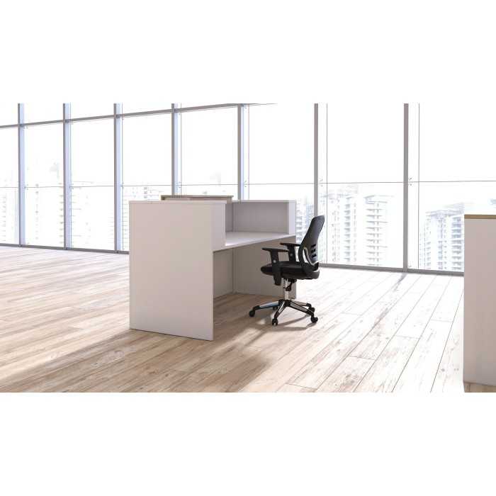 Mostrador de recepción individual ZETA, sobremostrador decorativo, con pasacables