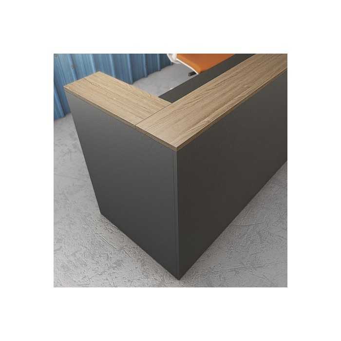 Mostrador de recepción individual ZETA, sobremostrador decorativo, con pasacables