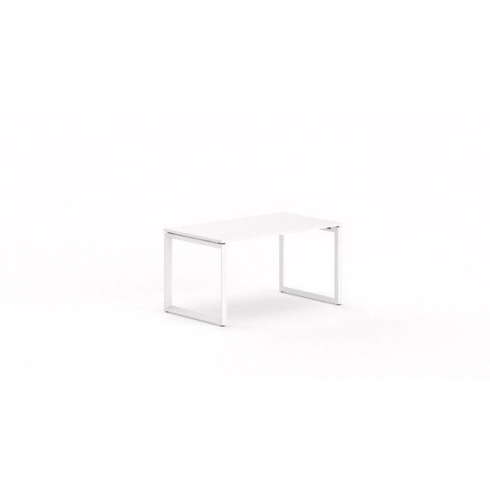 Mesa de oficina STAR, estructura metálica acabado plata, lateral cerrado, fondo 80 cm