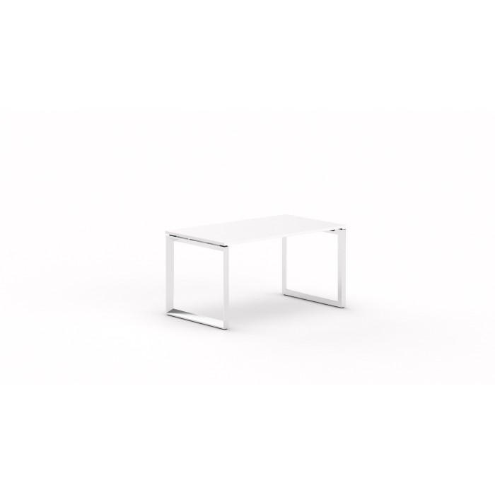 Mesa de oficina STAR, estructura metálica acabado plata, lateral cerrado, fondo 80 cm