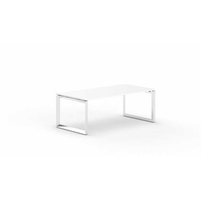 Mesa de oficina STAR, estructura metálica, lateral cerrado, fondo 100 cm