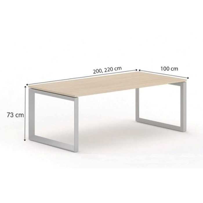 Mesa de oficina STAR, estructura metálica, lateral cerrado, fondo 100 cm