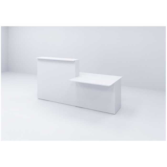 Mostrador recepción compuesto por módulo recto derecha + minusválidos SERIE BASIC acabado blanco