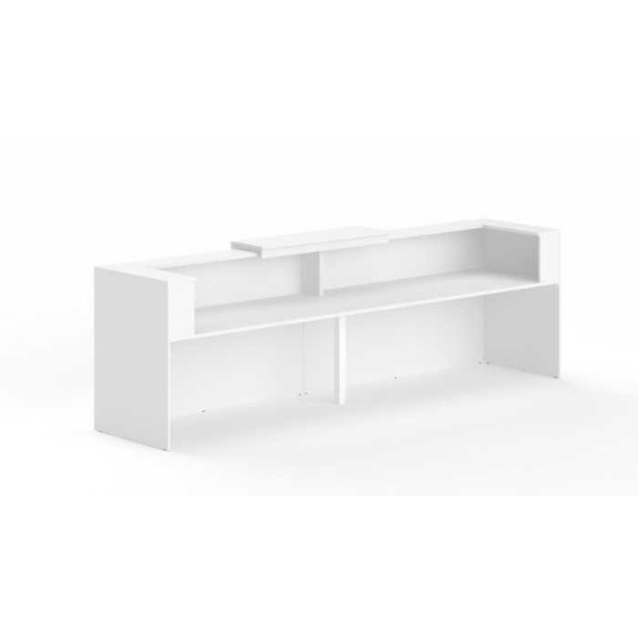 Mostrador de recepción DOBLE ZETA, sobremostrador decorativo, con pasacables, color configurable