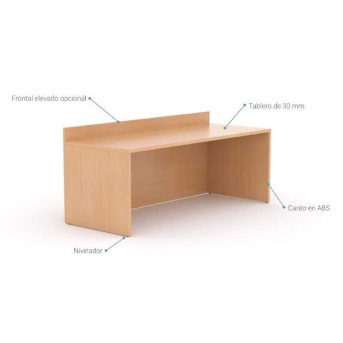 Mesa de conferencias con frontal elevado, varias medidas disponibles