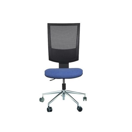 Silla de oficina CASIOPEA 4, respaldo malla, asiento de gran acolchado, base aluminio