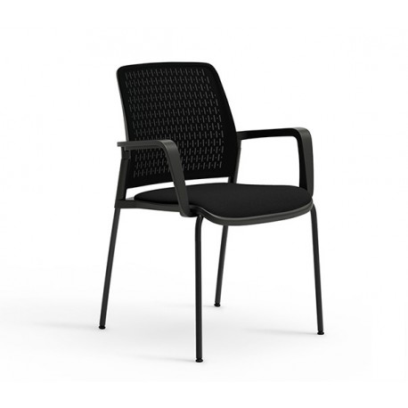 Silla confidente TEMA con brazos, estructura negra