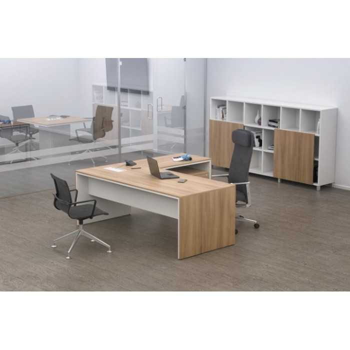 Mesa dirección recta + ala derecha pata STYLE, fondo 80 cm
