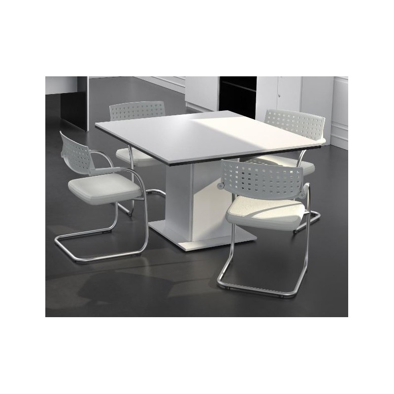 Despacho completo STYLE, mesa recta fondo 80 cm, mesa reuniones y 3 armarios bajos