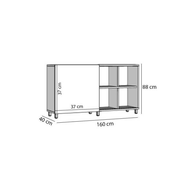 Estantería de oficina de celdas 8 huecos con puerta corredera