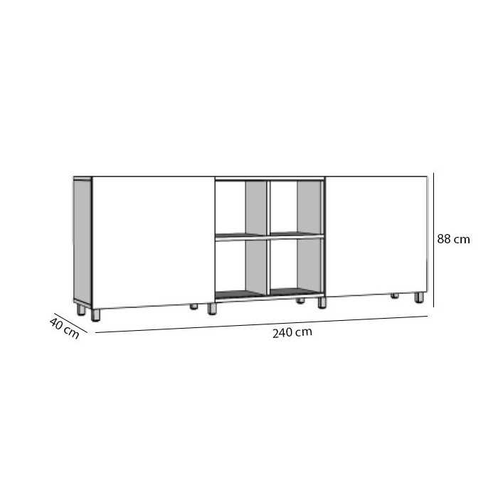 Estantería de celdas 2 puertas correderas y 12 huecos