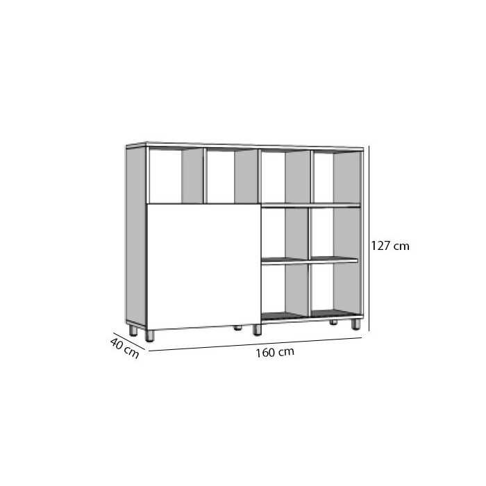 Estantería de celdas 12 huecos y puerta corredera
