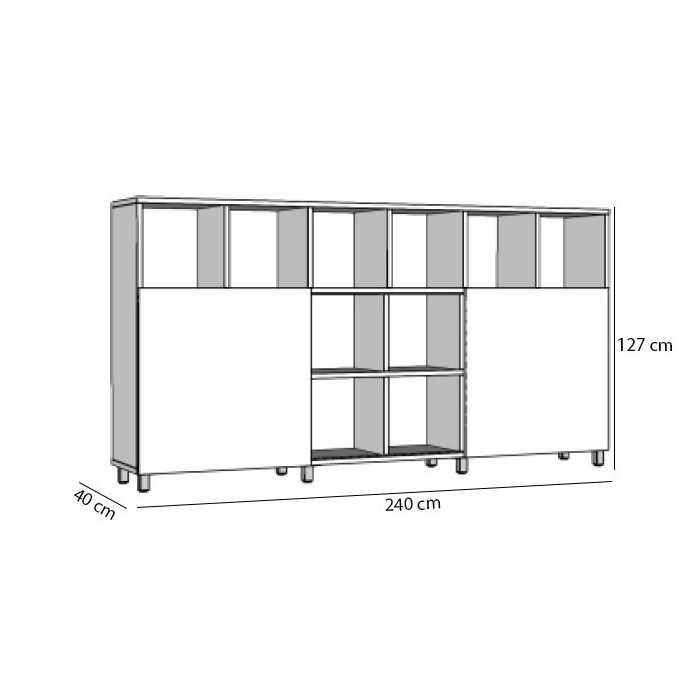 Estantería de celdas 18 huecos y 2 puertas correderas